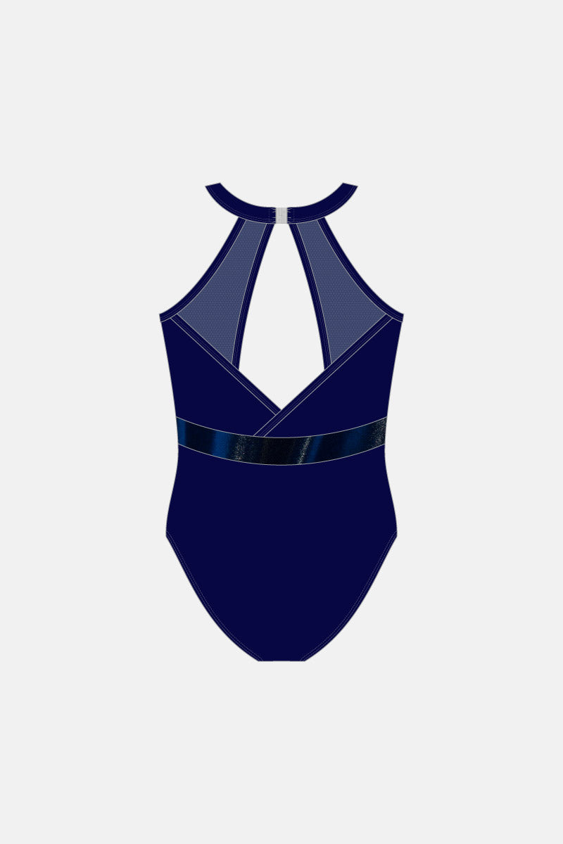Navy Juniper Tank Leotard Shelf Bra