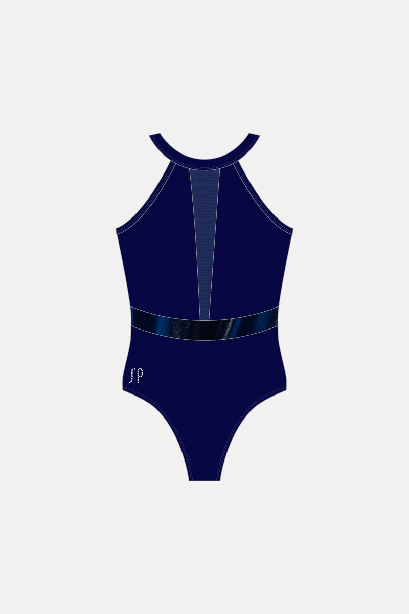 Navy Juniper Tank Leotard Shelf Bra