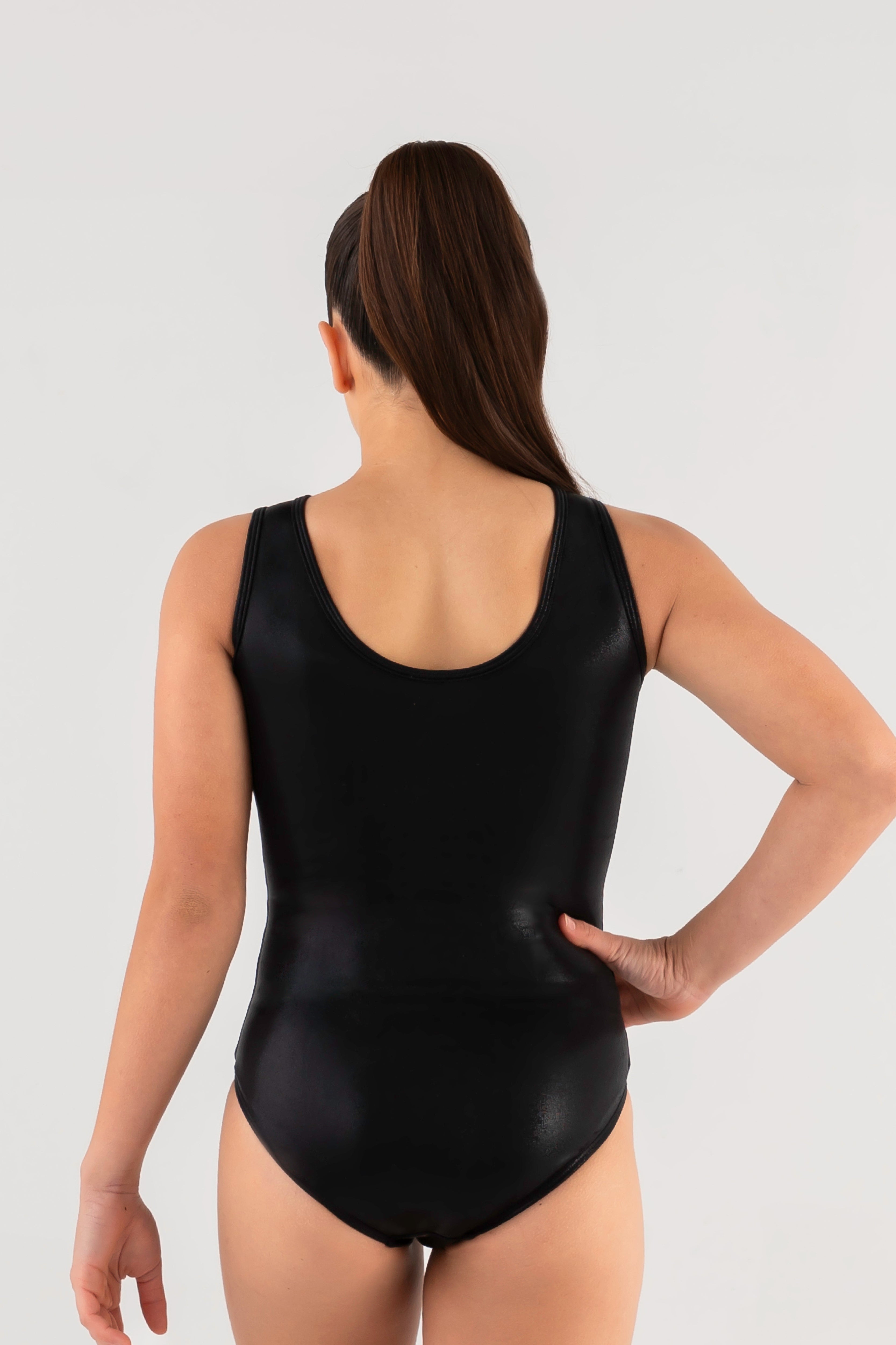 Sasha Black Sleeveless Leotard