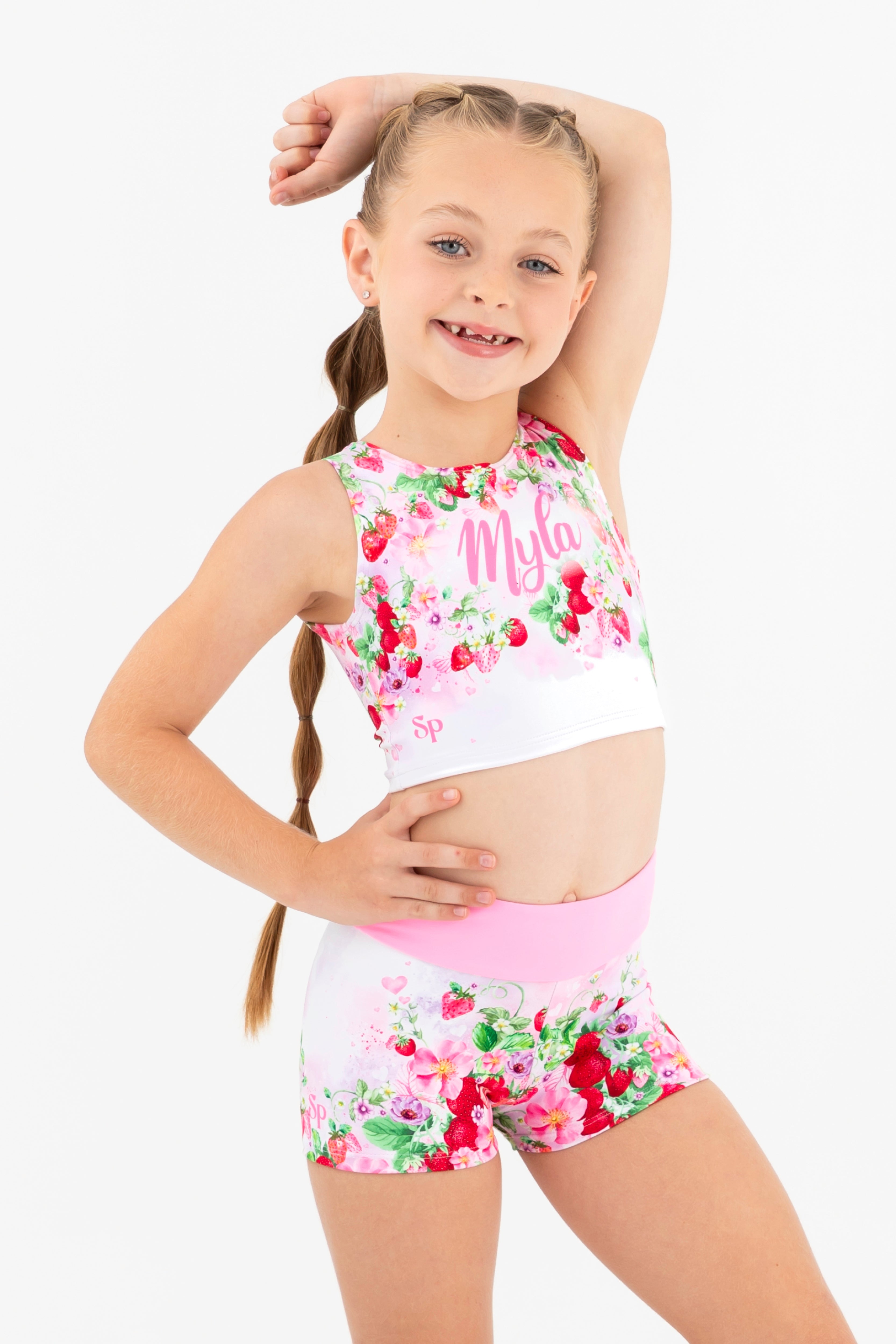 Personalized Strawberry Kisses Cropped Singlet