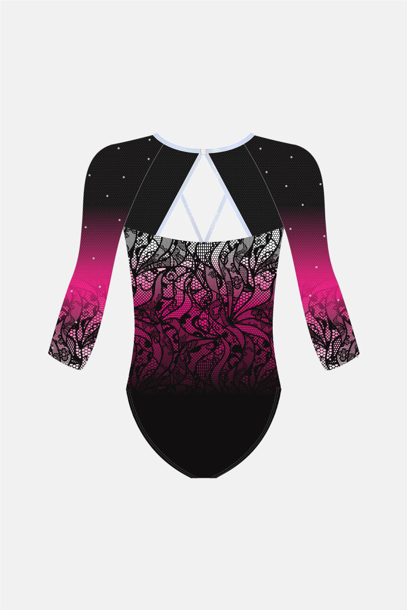 Audrina Heavy 3/4 Sleeve Comp Leotard