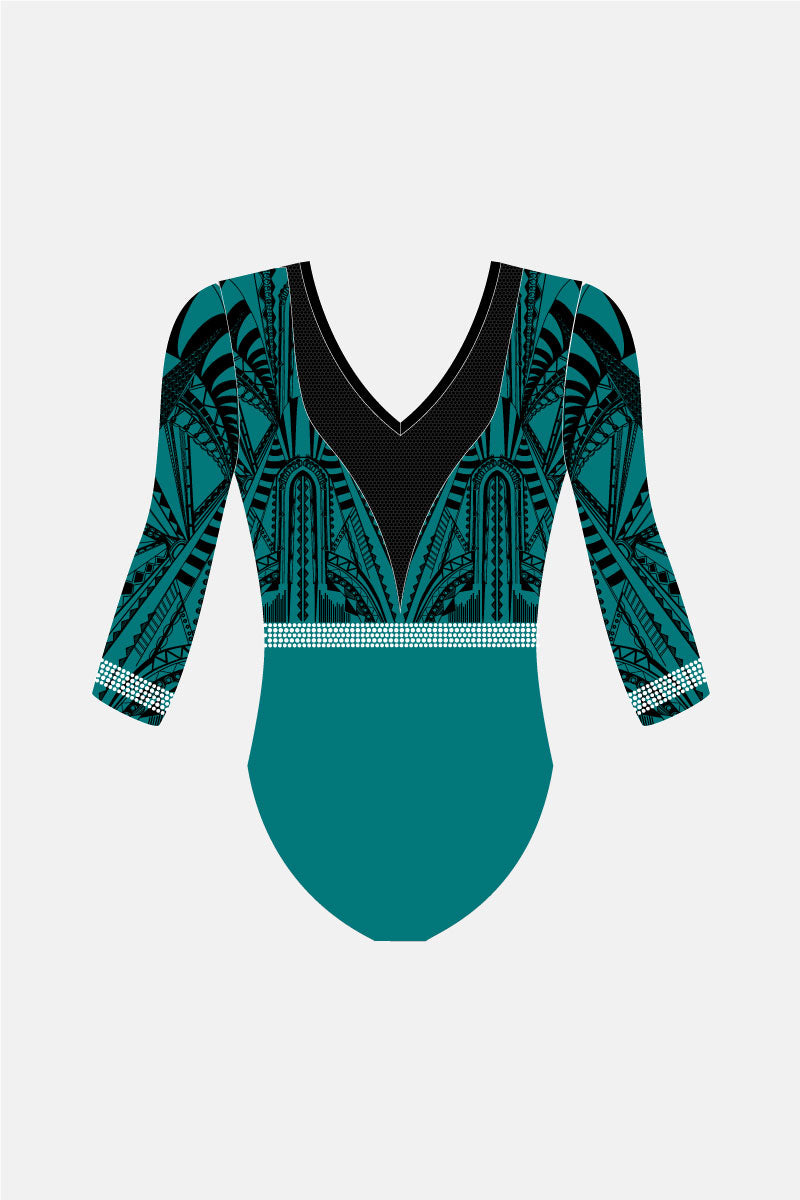 Girls Zule 3/4 Sleeve Leotard