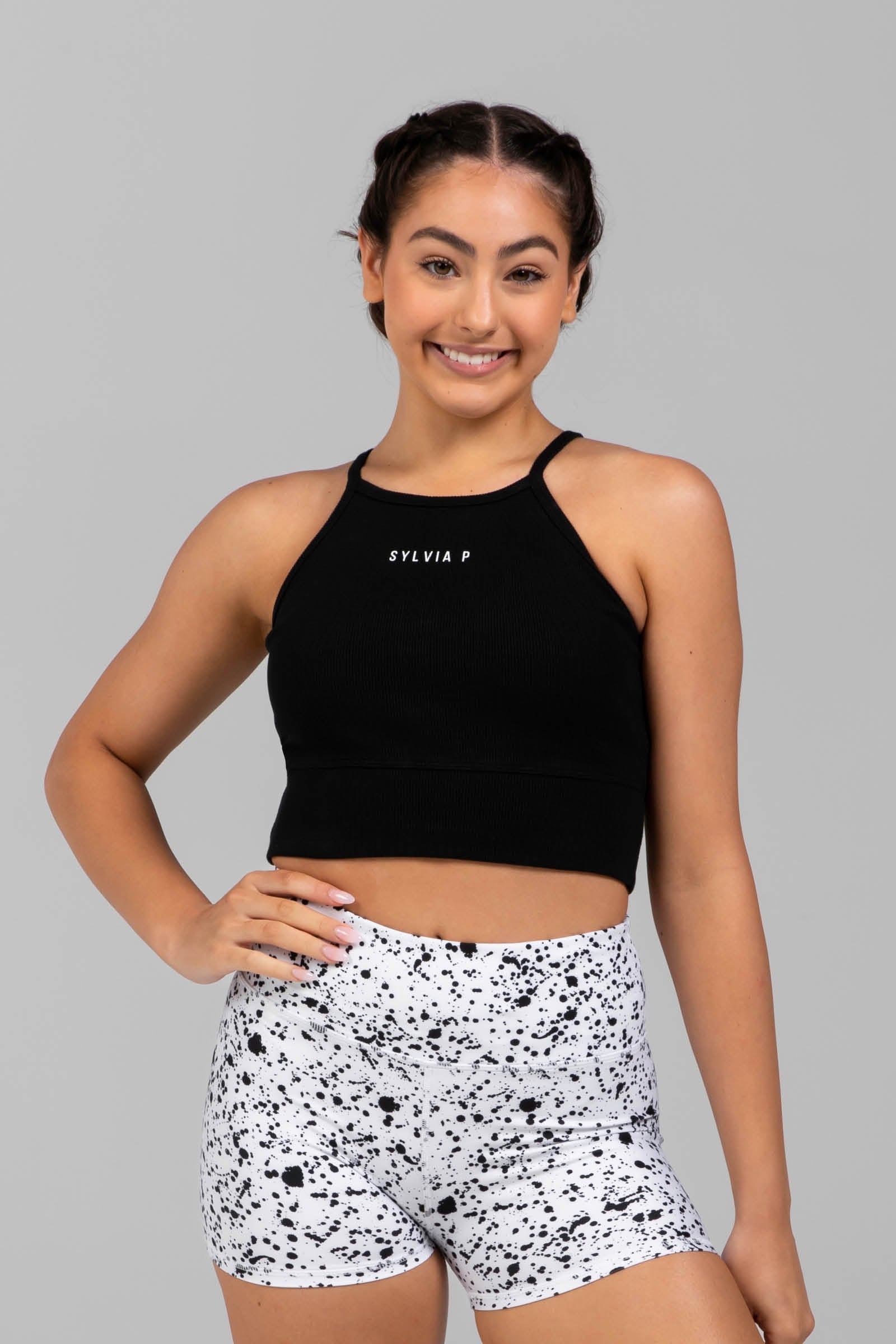 Free Form Cropped Singlet - Black